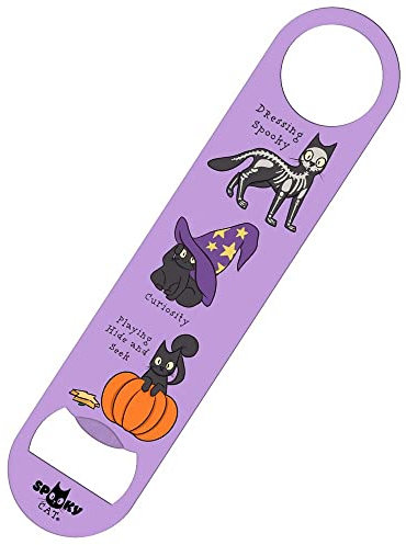 Spooky Cat Behaviour of A Bar Blade Apri Bottiglia Lilla 18x4cm