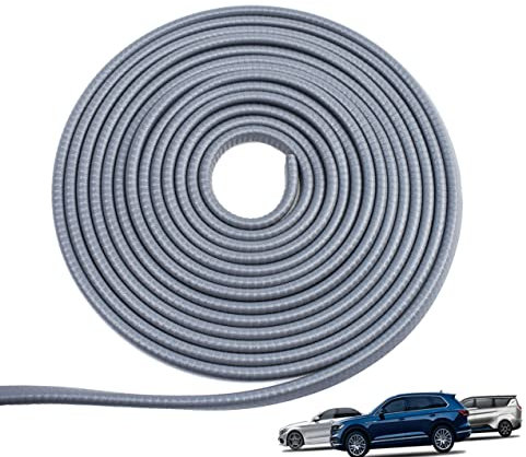 10 Mètre Protection Portiere Voiture Gris, Universel Protection Auto Bord Portière, Joint Protection Tole en U Acier Ressort à L'intérieur Pas Besoin de Coller - Gris