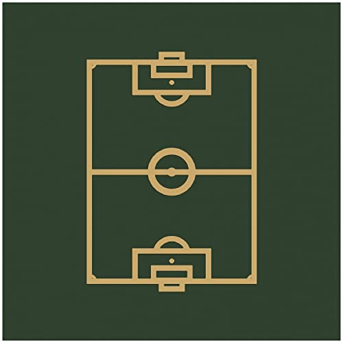 Wallario Memoboard aus Glas mit Motiv, Magnet-Tafel in 50 x 50 cm in Premium Qualität Fußball - Fußballfeld gezeichnet in grün und gelb