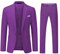 YOUTHUP Costume Homme 2 Pièces Revers Cranté Un Bouton Slim Fit Mariage Smoking Formel Business Couleur Unie Violet L