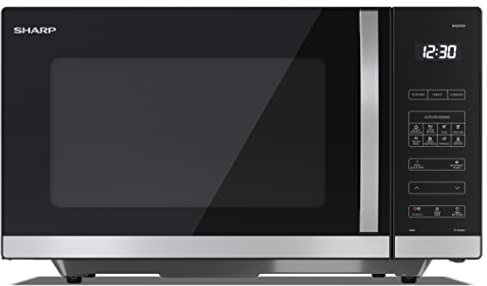 Sharp YC-QS302AE-B, Forno a microonde 30 litri, senza piattaforma girevole, controlli digitali, Nero