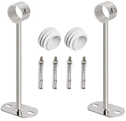 Aopin 2Pcs Ceiling Mount Bracket pipe hole diameter 32 mm(1-1/4), length 350mm, clothes rail mounting bracket, curtain rod flange socket, handrail mounting bracket