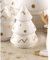 MASCAGNI CASA - Albero di Natale Decorazione Natalizia Bianco Oro 14,5 cm Ceramica