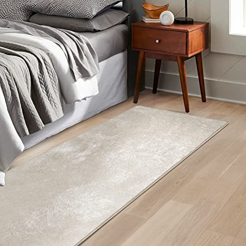 KARAT Alfombra de cama Elite Flokati para borde de la cama, alfombra para dormitorio, salón, alfombra mullida (67 x 160 cm, blanco)