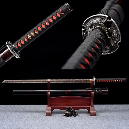 STARMS 101 cm Langes Schwert, Natürliches Gerades Samurai-Messer Mit Massivholzscheide, Handgefertigtes Katana Aus Holz Für Die Iaido Kendo Cosplay-Kollektion