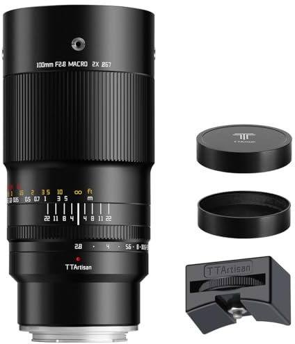 TTArtisan 100mm F2.8 2X Ultra Makro Objektiv, Vollformat-Objektiv für Sony E-Mount spiegellose Kameras Alpha a7 a7II a7III a7R a7RII a7RIII a7RIV a7S a7SII a7SIII a9 a7C
