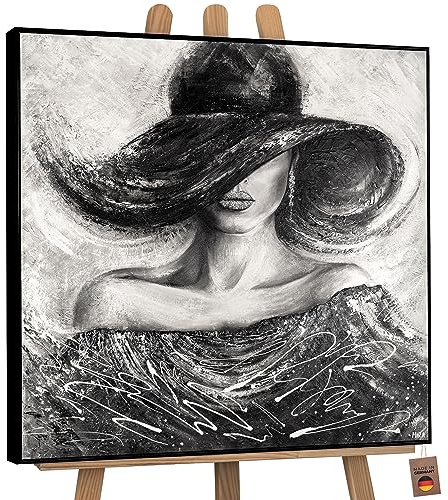 YS-Art Abstrakt Acryl Gemälde auf Leinwand Charme handgemalt Wandbild