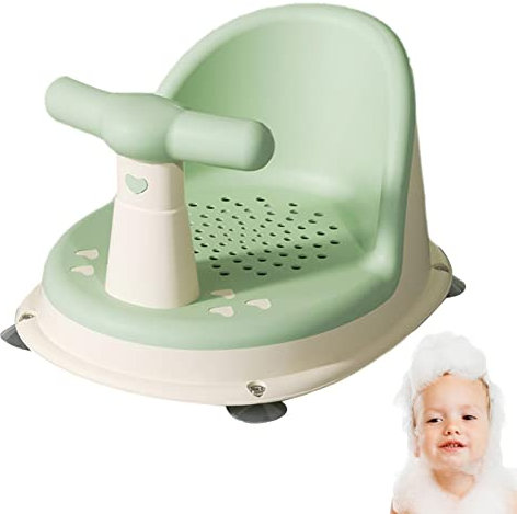 Bañera Antideslizante para Bebé con Ventosa Fuerte - Silla de Baño con Respaldo para Bebés 6-18 Meses