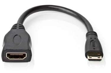 Nedis High Speed ​​HDMI ™ Kabel mit Ethernet | HDMI™ Stecker | HDMI™ Mini Stecker | 4K@30Hz | 10.2 Gbps | 0.20 m | Rund | PVC | Schwarz | Box