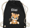 Turnbeutel Rucksack - Tiere - Süßer Tiger Tigers Wildkatze - Unisize - Schwarz - wechselwäsche beutel kita personalisierter stoffbeutel kinder personalisierte geschenke motiv sportbeutel tasche