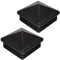 SKIR'CO (2 Stück) Vierkantrohrstopfen 80 x 80 mm, Rohrendkappen, Zaunpfahlstopfen, Vierkantrohreinsätze, schwarz RAL 9005