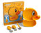 BEWOS Gelbe Ente Stil Kindergeschirr Set 4 PCS, Baby Geschirrset, Geschirrset Enthält kinderteller, 304 hochwertige Edelstahl-Gabel und Baby Löffel, etc, Schönes Geschenk für Babies