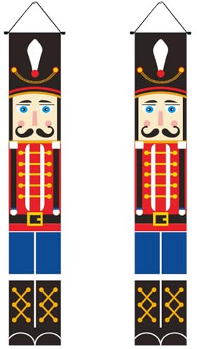 Decorazioni natalizie per esterni Decorazioni natalizie schiaccianoci 1 paio 5,9 piedi. Striscioni Natalizi Per Appendere All'esterno Modello Soldato Schiaccianoci Giganti Per Camino Da Parete