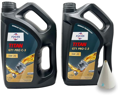 10 L Fuchs Titan GT1 Pro C-3 5W30 | passend für | VW 504 00 | VW507 00 | MB 229.51 | BMW LONGLIFE-04 | PORSCHE C30 | 10 Liter | Motoröl | Motorenöl | mit Trichter