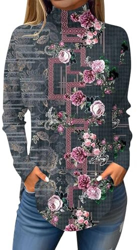 LSAltd Bluse Damen Elegant Gefütterte Hose Damen Langarmshirt Damen Damen Hoodie Unterwäsche Damen Fleecejacke Damen Kleidung Damen Pullover Weihnachten Damen Winterparka Damen(2-Hot Pink,XL)