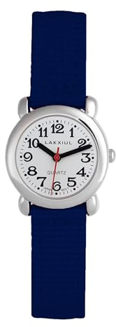 LAKXIUL Kids' Quartz Watch, Magnetic Buckle, Nylon Strap (Blue)