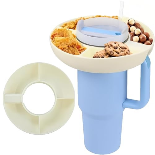 MOETYANG Snack Bowl for Stanley Cup, Tumbler Snack Tray Compatible with Stanley Cup 40 oz with Handle, Reusable Snack Tray for Candy, Popcorn, Fits car, Movie Theater