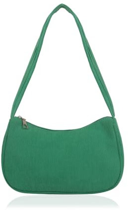HIOQFR Kleine Handtaschen Teenager Mädchen Umhängetasche Y2k Tasche Aesthetic Vintage 90s Women'S Shoulder Bag Schultertasche Damen Cord Small Handbag Fashion Tasche Tote Bag Messenger Bag-Grün