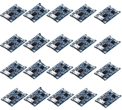 VISSQH 20pcs 18650 Lithium Battery Charger Module, 5V 1A USB, Double Protection, V523