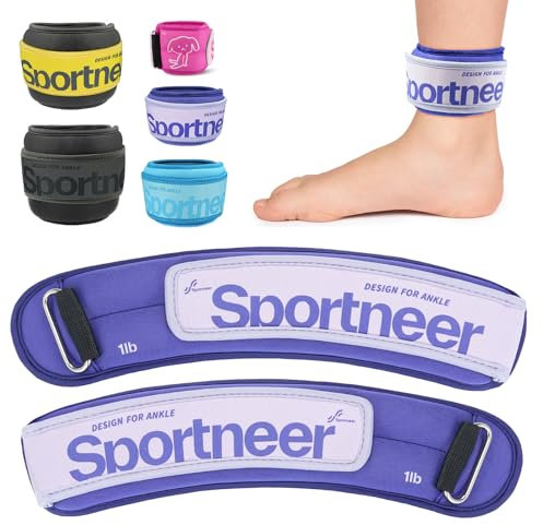 Sportneer Gewichtsmanschetten, Gewichtsmanschetten Fuß, 2 * 0,23kg/2 * 0,45kg/2 * 0,9kg/ 2 * 1,36kg /2 * 2,27kg Armgewichte Handgelenkgewichte Set, Laufgewichte für Hand- und Fußgelenke