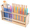 JUXINE Pinselhalter Malen Holz, Make-up Pinsel aufnehmen kann,Pinsel-Organizer mit 67 Löchern für Künstler,Aufbewahrung für Holz-Pinsel, Bleistifte,Stifte,.