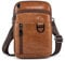 katloo Echtes Leder Doppel Taschen Gürtel Tasche Handy Holster für iPhone/Samsung Kleiner als 7 Zoll Handy Umhängetasche für Männer (braun)