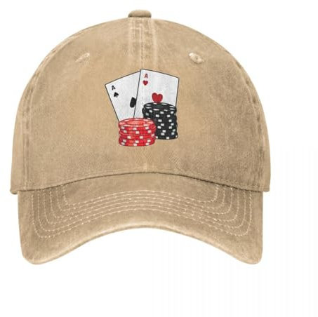 Unisex Baseball Gewaschene Baumwoll hüte Männer Frauen Outdoor Sport Poker Cards Baseball Cap Chips y2k Retro Female Male Washed Hip Hop Design Outdoor Sports Snapback Cap Laufkappe mit