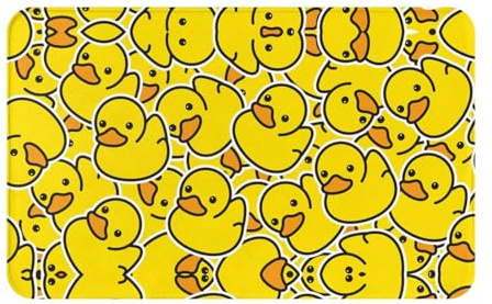 VOSERY Badezimmerteppich, Motiv: Ente, Cartoon-Tiere, 76,2 x 50,8 cm, weich, saugfähig, rutschfest, maschinenwaschbar, Badvorleger, Duschvorleger für Badezimmer