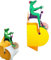Porte-rouleau de papier toilette mural - Motif grenouille cycliste - Distributeur de papier toilette décoratif pour la maison - Organisateur de toilettes pour centres commerciaux
