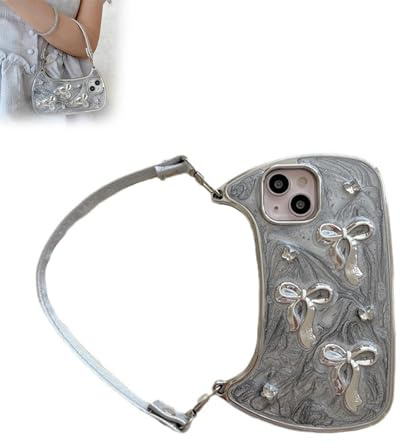 GodbTG Fashion Bow Handbag Phone Case for iPhone 12/13/14/15 Series (+Lanyard,13)
