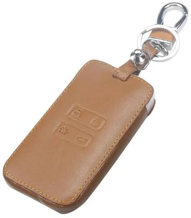 SICOTTON Coque Clé Voiture pour R&ENAULT pour Koleos pour Kadjar Porte-clés Portefeuille Protecteur Support en Cuir Voiture Clé Carte Housse Boitier Clé Voiture avec(Brun)