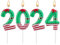 Weihnachtskerzen 2024, 4st Zahlen Kerzen mit Plastikstäben Süß Weihnachtsdeko Kerzen für Weihnachtsfeierdekoration Winterferienfestgeschenk