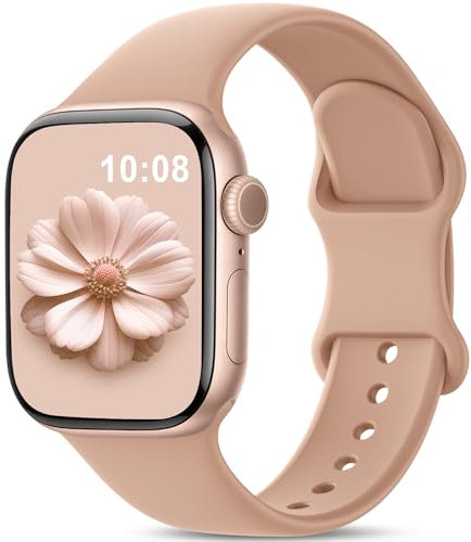 Higgs Correa de Silicona Suave Compatible con Apple Watch 38mm 40mm 41mm 42mm 44mm 45mm 46mm 49mm - Pulsera para Series Ultra SE 10 9 8 7 6 5 4 3 2 1 - Unisex Correas Ajustes