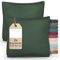 DecoHomeTextil Heimtextilmanufaktur Greenline Kissenbezug Premium Jersey aus 100% Baumwolle Dunkelgrün Doppelpack (2X) Deko Sofakissen Bezug 50 x 50 cm Kissenhülle Kissenbezüge