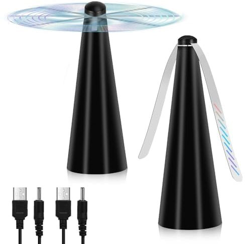 BNGXR Ventilador Repelente de Moscas, 2PCS Protectores de Moscas Antimoscas, Plegable Fly Repeller, Recargables Ventilador Antimoscas para Hogar Jardín o terraza