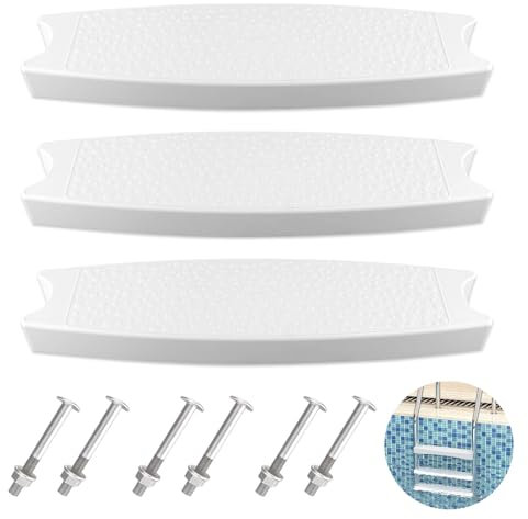 Escaleras para Piscinas, Peldaños para Escalera de Piscina, 3 Plástico Escalera de Piscina Reemplazo de Peldaños de Escalera de Piscina para la Mayoría de Escaleras en el Suelo y sobre el Suelo