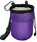 MoKo Chalkbag Set, Kordelzug Magnesiabeutel Klettern Bouldern Chalk Bag mit Einstellbar Gurt & Reißverschlusstasche & Karabinerclip für Crossfit und Gewichtheben, Lila