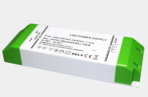 LED Netzteil Pro Slim (MECP-D) 24V DC, 6.25A, 150W Trafo Dimmbar mit MM Möbeleinbau, CE, Kurzschlussfe
