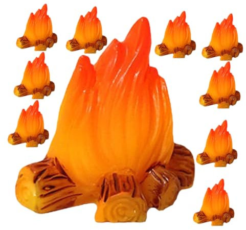 Yardwe 12stücke Miniatur Feuerstelle Modell Künstliche Flammen Für Micro Landschaft Szene Dekoration Partyzubehör Für Campingthemen Feuermodell Ornament
