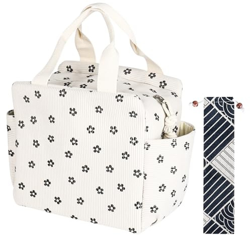elthmpr 12L Lunchtasche Damen - Picknicktasche Isolierte Herren Kinder, Faltbare Isoliertasche mit Stofftasche, Kühltasche Klein Thermotasche mit Folienfutter Lunch Bag für Unterwegs Schule