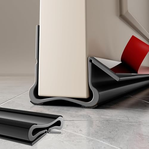 Lamiishop Door Draft Excluder, Self Adhesive Draught Excluder for Doors, Soundproof/Weather/Proof Door Draft Excluder, Apply to Fits Interior/Exterior Doors - Quick and Easy Installation - Grey