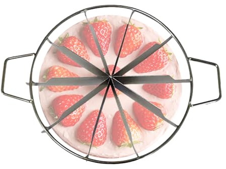 Pomurom Coupe Cheesecake,Découpe-Gâteau pour Tranches Régulières | Diviseur en Acier Inoxydable 6 9 ou 10 Parts Outil de Cuisine Pour Pâtisserie Maison Anniversaire Mariage