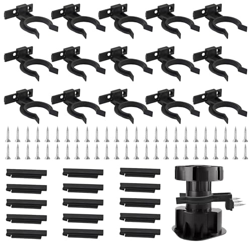 YIMETOP Sockelleisten Clips, 15 Stück Küchensockel Befestigung, Sockelleiste Küche mit 50 Schrauben, Sockelblende Küche, Küchen Sockelblende für 32-42mm Küchenfüße, Schwarz