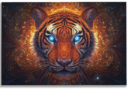Puzzle 1500 Teile, Tiger Puzzle 1500 Teile Erwachsene, Fantasie Holzpuzzle Erwachsene, EIN Herausforderndes Rätsel, Puzzlespiele für Die Ganze Familie, Holzpuzzle für Deko Wohnzimmer, Geschenke, -1628