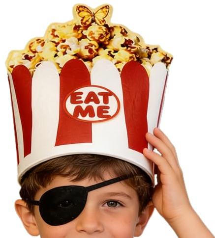 Generisch Essen Themen Kostüm Hut,Cosplay Kappe mit Popcorn Muster - Rollenspiel Essen Hut Für Kinder Und Erwachsene | für Umzüge, Themenpartys, Familientreffen und Halloween