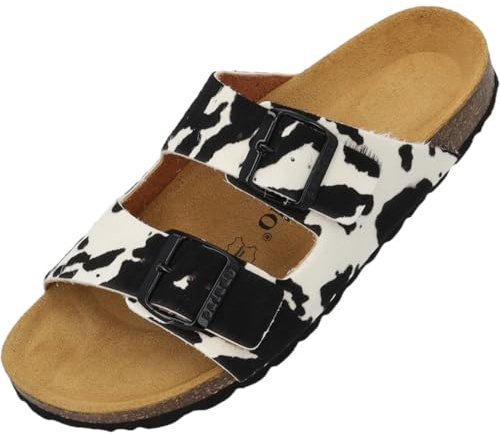 Palado Pantoletten Damen Korfu Western - elegante Sandalen Made in Spain - Hausschuhe mit Kork-Fußbett - bequeme Sommerschuhe