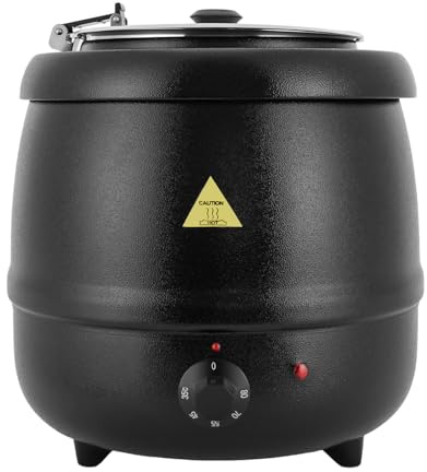 KEESUNG Einkochautomat, Suppentopf Elektrisch 10 Liter Suppentopf mit Herausnehmbarem Edelstahl Einsatz Warmhaltebehälter Essen, Suppenwärmer, Thekenkessel, Suppenwarmhaltebehälter für Cafeterias
