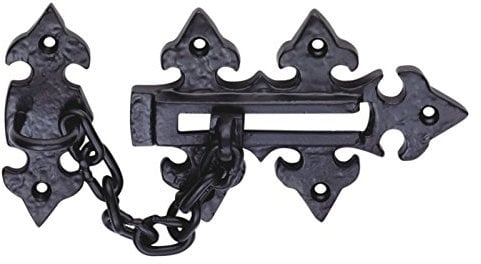 Fleur De Lys Style Door Chain Black Antique from EUROART