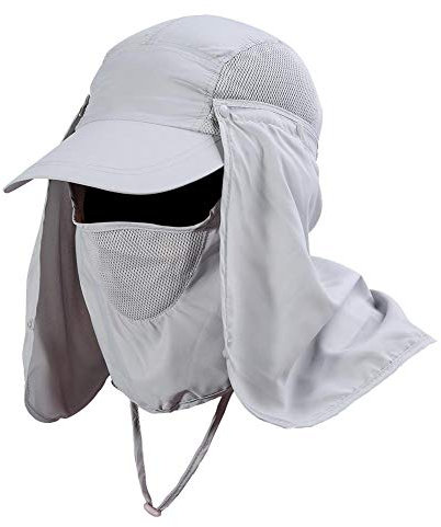 VGEBY Sonnenblende, abnehmbar, 3-in-1, Vollkappe, UV-Schutz, vollständiger Schutz, Gesicht, Hals, atmungsaktiv, schnelltrocknend, für Outdoor, Angeln, Wandern