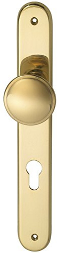 Haustür - Knopflangschild ELEGANT 22, PZ88, Messing poliert